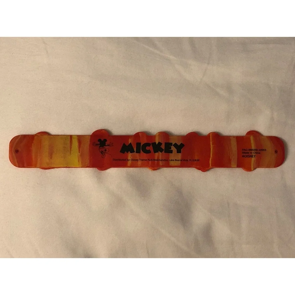 NEW Disney Parks Mickey Mouse  Red & Yellow Slap Bracelet Many Faces‎ of Mickey